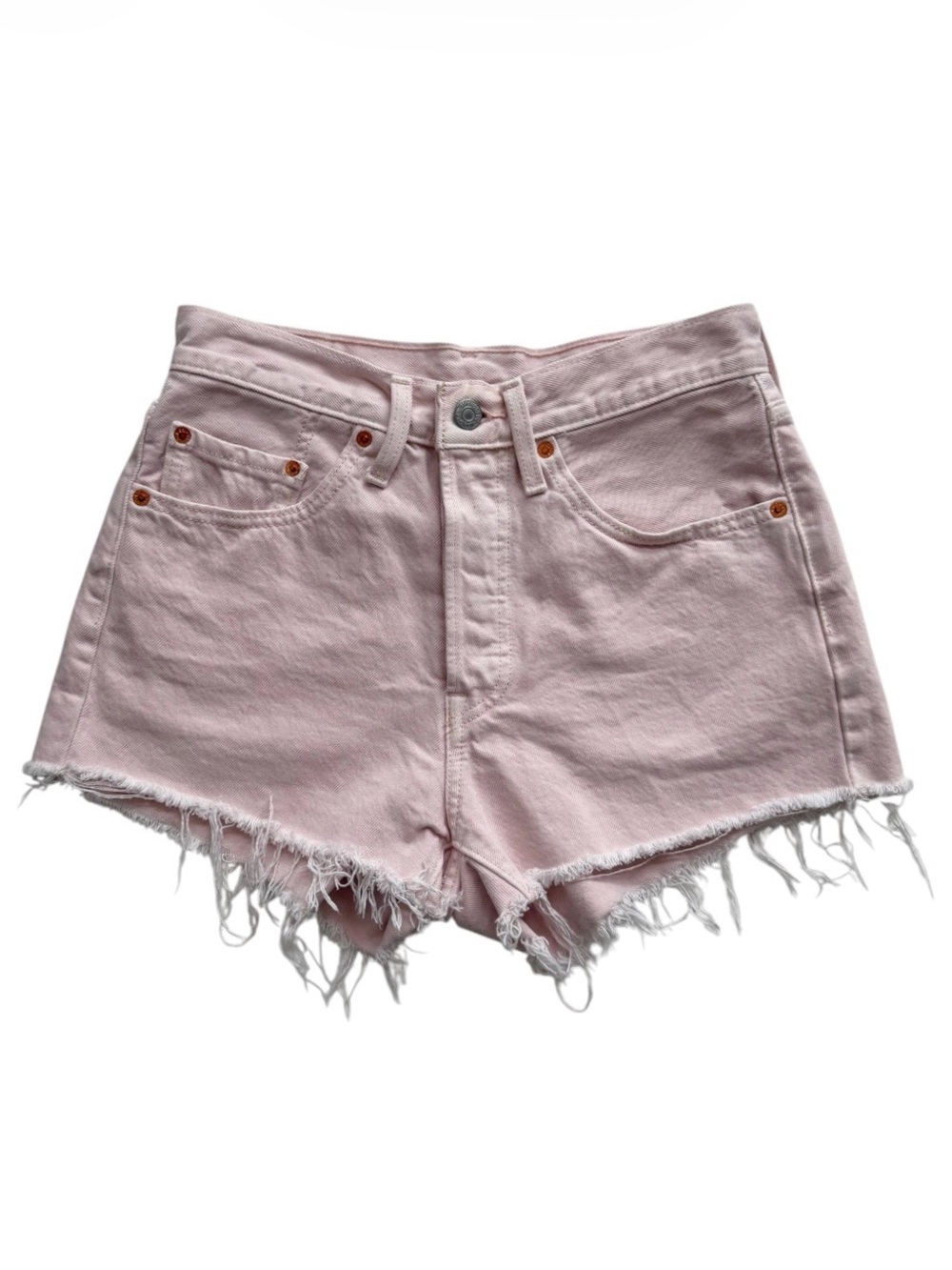 Levi’s 501 Cut-Off Jean Shorts Pale Pink Size 26
